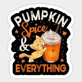 Pumpkin Spice And Everything Cat Lover Halloween Sticker
